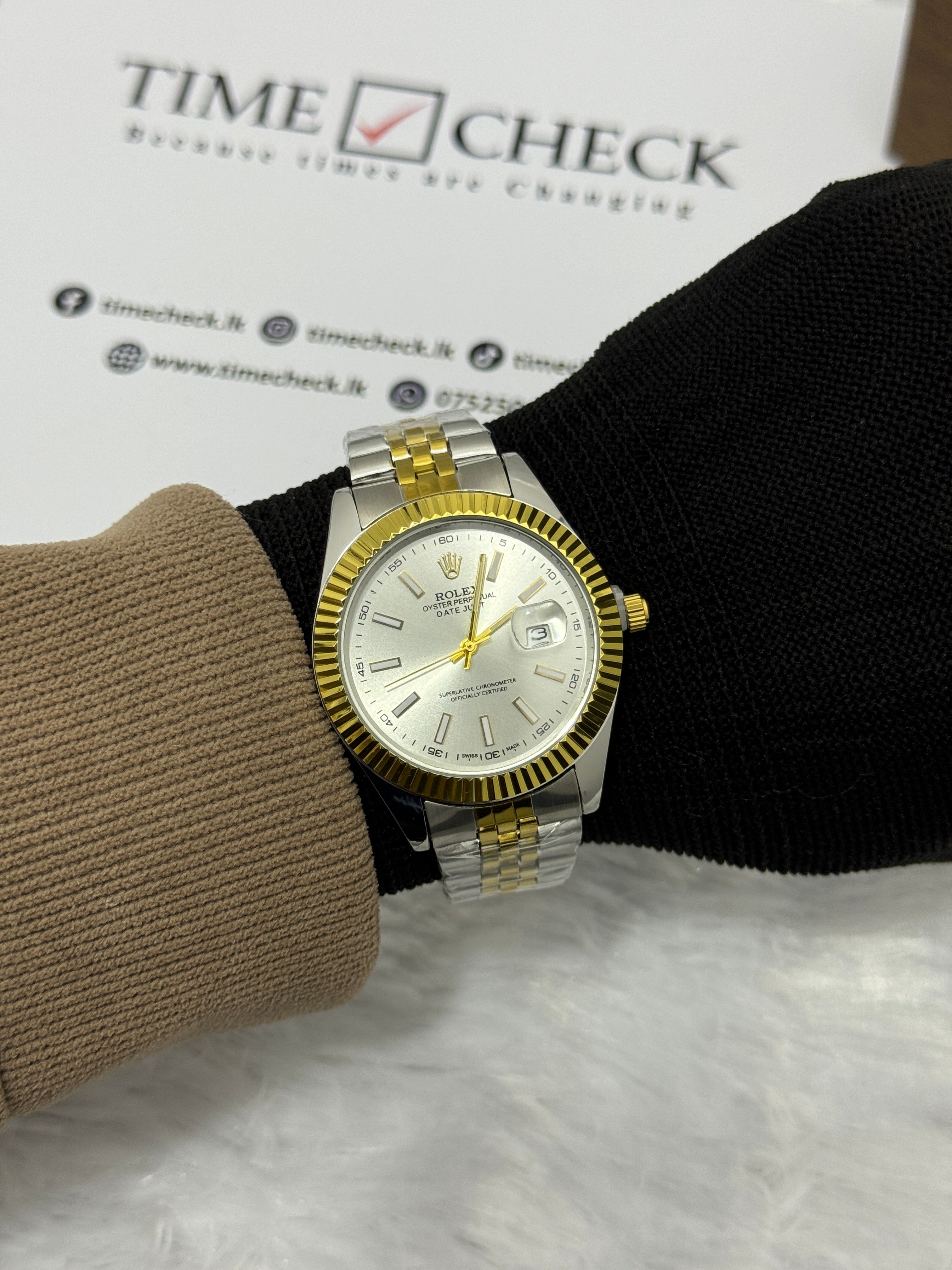 RLX Datejust Two Tone Men's Watch -Silver