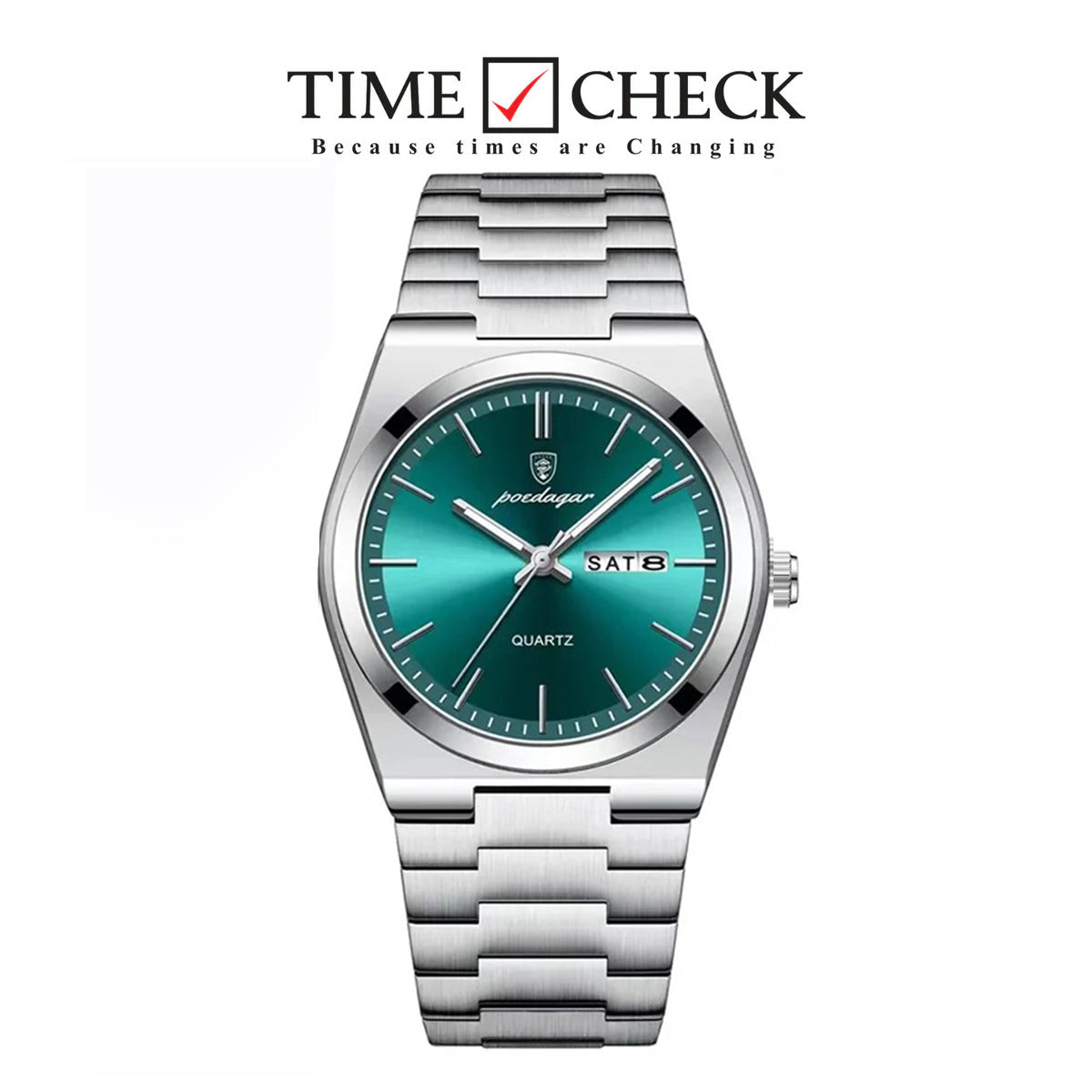 POEDAGAR 930 Luxury Watch - Silver Green
